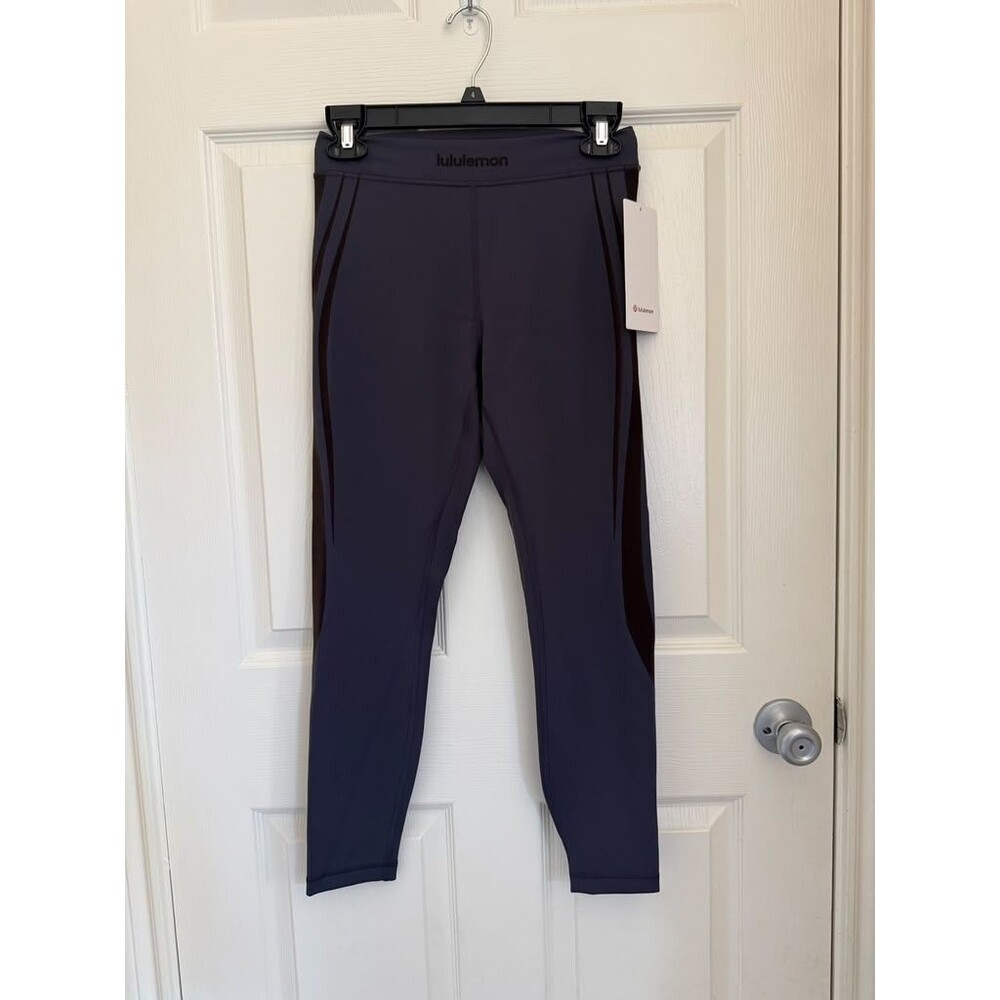Lululemon Wunder Train HR Tight 25” Leggings Size 8 Purple Black NWT